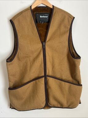 Barbour Warm Pile Vest Waistcoat Shooting Hunting XXL 48 EU Brown